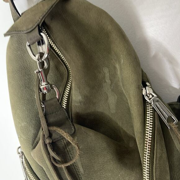 REBECCA MINKOFF Olive Green Suede Adjustable Tassel Detail Mini Backpack main image 7